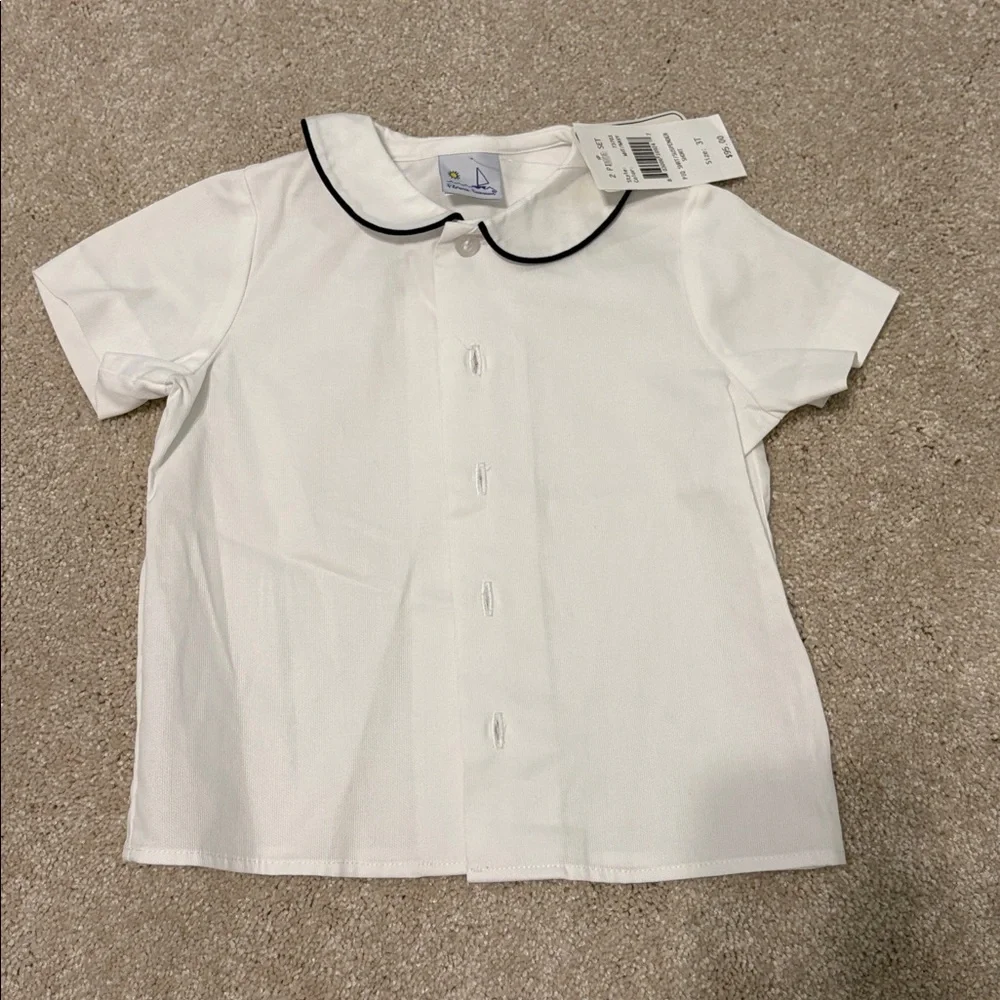 NWT Florence Eiseman White and Navy two piece set, 3T - Picture 5 of 8